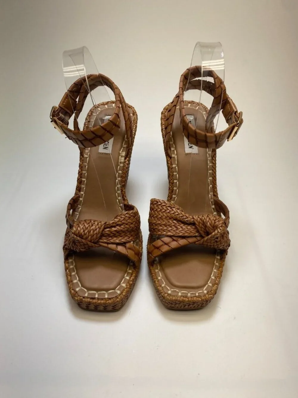 Steve Madden Womens Jylan Wedge Sandal In Cognac Sz 9